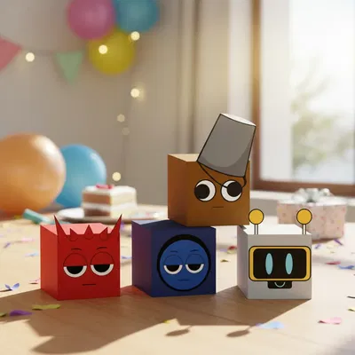 Pack x10 cajas cubo souvenir SPRUNKIS 6 cm