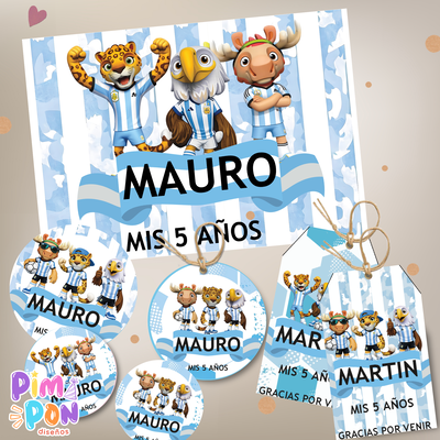 kit imprimible textos editables - argentina mundial 2026