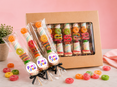 pack x 10 pichos brochette con gomitas surtidas - cumpleaños