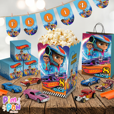 kit imprimible personalizado - Hots Wheels Lets Race