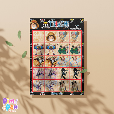 Juego imprimible - souvenir - memotest one piece