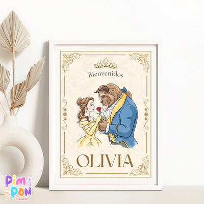 kit imprimible personalizado - LA BELLA Y LA BESTIA