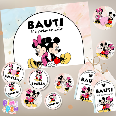kit imprimible personalizado - MICKE Y MINNIE