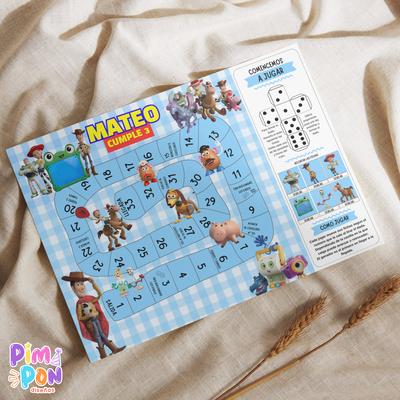 Juego imprimible - souvenir - juego de la oca toy story 5