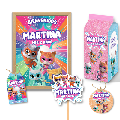 kit imprimible personalizado - SUPER GATITOS
