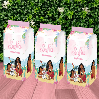 pack x 10 unidades cajas milkbox golosineras - moana 2