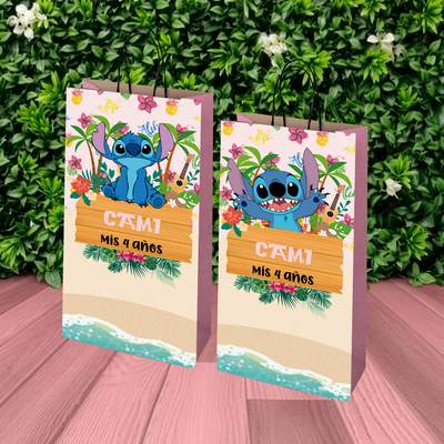 pack x 10 unidades - BOLSITAS GOLOSINAS - stitch rosa