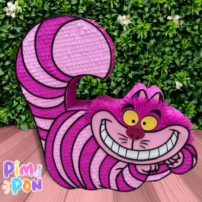 piñata artesanal - alicia en el pais de las maravillas gato de Cheshire