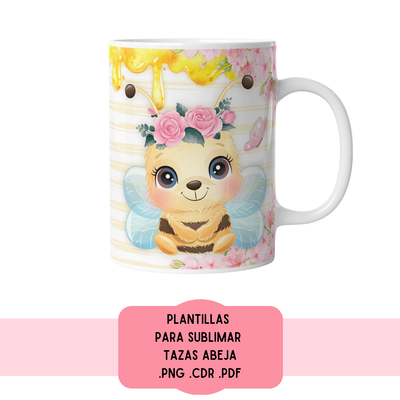 Plantillas Para Sublimar Tazas - Imprimible - Abeja