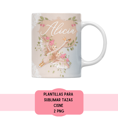 Plantillas Para Sublimar Tazas - Imprimible - cisne
