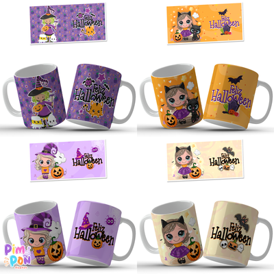 Plantillas Para Sublimar Tazas - Imprimible - halloween