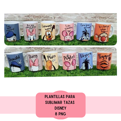 Plantillas Para Sublimar Tazas - Imprimible - disney