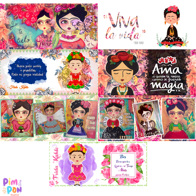 Plantillas Para Sublimar Tazas - Imprimible - frida kahlo