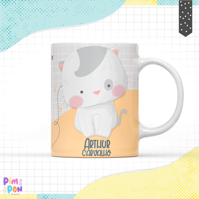 Plantillas Para Sublimar Tazas - Imprimible - gatito