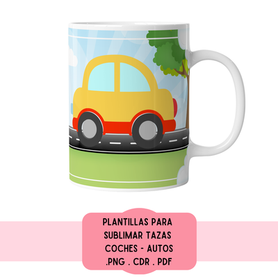 Plantillas Para Sublimar Tazas - Imprimible - Coches autos