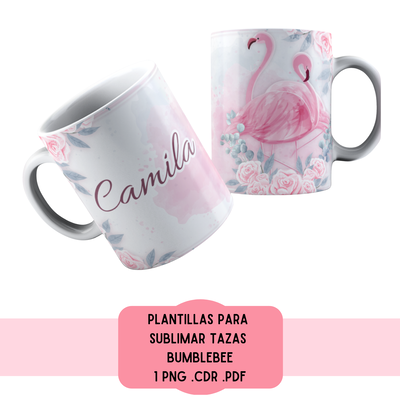 Plantillas Para Sublimar Tazas - Imprimible - flamenco