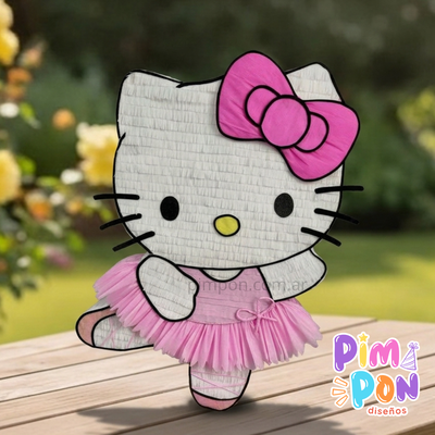 piñata artesanal - HELLO KITTY ROSA BAILARINA