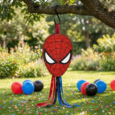piñata artesanal - spiderman rojo
