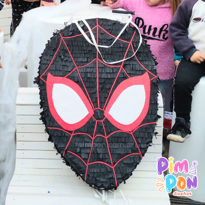 piñata artesanal - spiderman negro