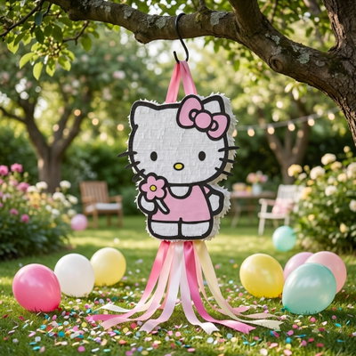 piñata artesanal - HELLO KITTY ROSA
