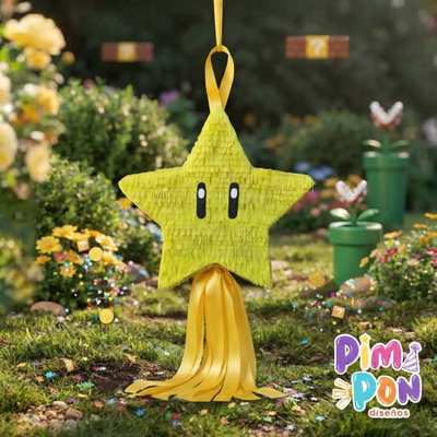 piñata artesanal - SUPER MARIO - ESTRELLA