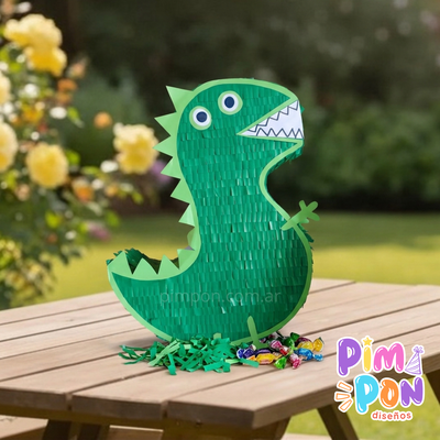 piñata artesanal - peppa pig george dinosaurio