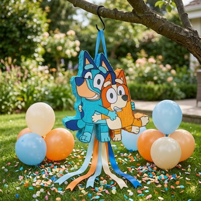 piñata artesanal - BLUEY Y BINGO
