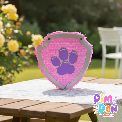 piñata artesanal - paw patrol escudo