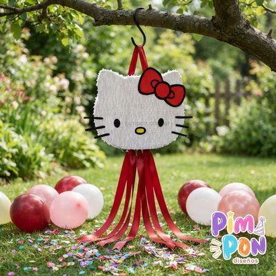 piñata artesanal - HELLO KITTY ROJA