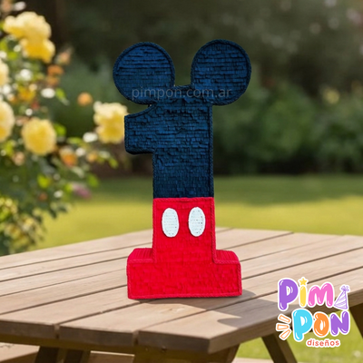 piñata artesanal - mickey mouse numeros