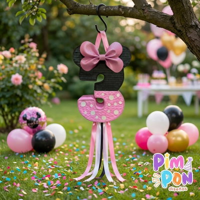piñata artesanal - minnie mouse numero mod 2