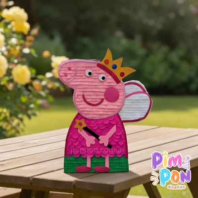 piñata artesanal - peppa pig hada