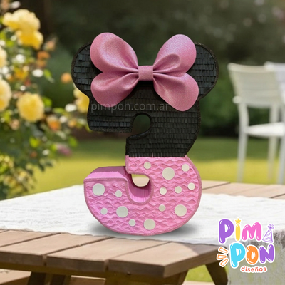 piñata artesanal - minnie mouse numero mod 2