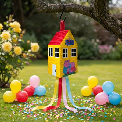 piñata artesanal - peppa pig casa