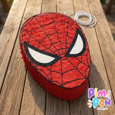 piñata artesanal - spiderman rojo