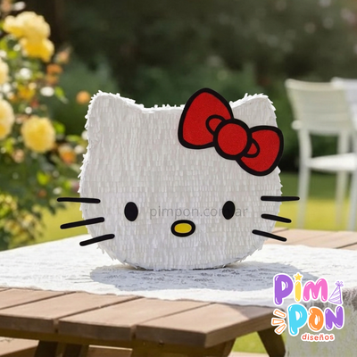 piñata artesanal - HELLO KITTY ROJA