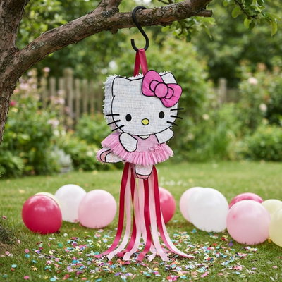 piñata artesanal - HELLO KITTY ROSA BAILARINA