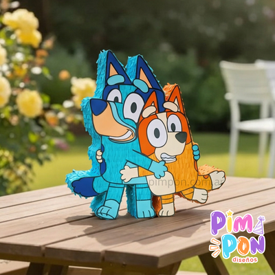 piñata artesanal - BLUEY Y BINGO