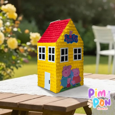 piñata artesanal - peppa pig casa