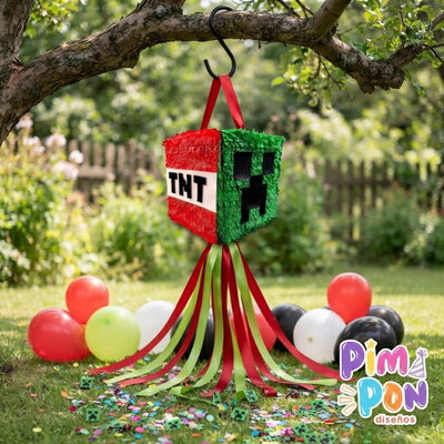 piñata artesanal - MINECRAFT - TNT - CREEPER