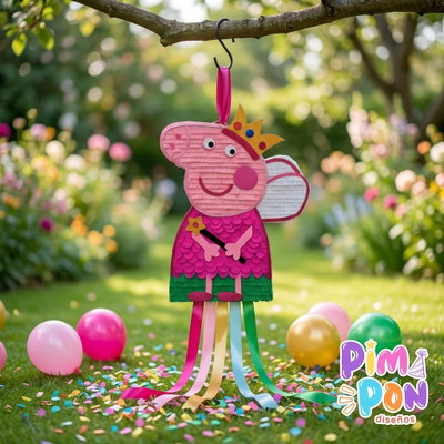 piñata artesanal - peppa pig hada