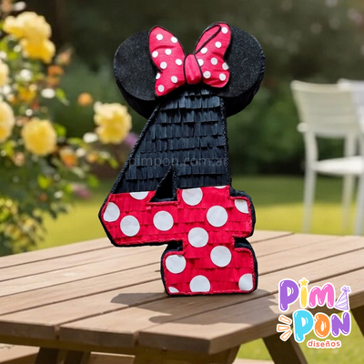 piñata artesanal - minnie mouse numero mod 1