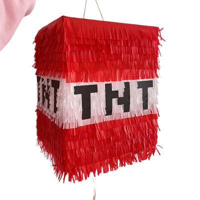 piñata artesanal 40 cm - tnt MINECRAFT