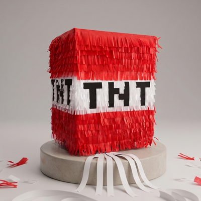 piñata artesanal 40 cm - tnt MINECRAFT