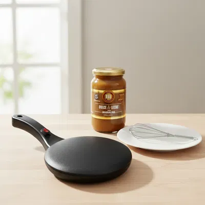 Panquequera Eléctrica con Batidor y Bowl + Dulce de leche Sin Tacc