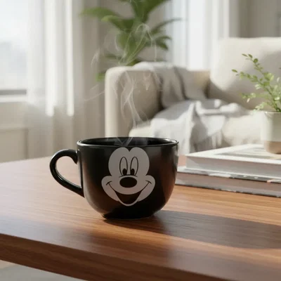 Taza Negra De Cerámica Modelo Chocolatera | Mickey