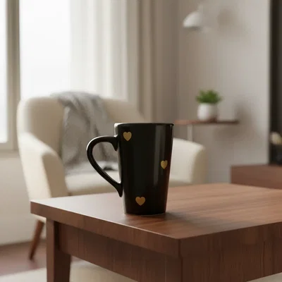 Mug Cónica De Cerámica | Corazones