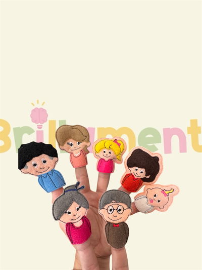 Títeres de dedos, bordados- LA FAMILIA