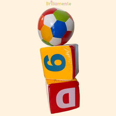 SET didáctico sensorial, letras, números + pelota