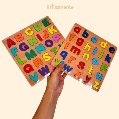 Alfabeto en madera- Mayúscula y minúscula